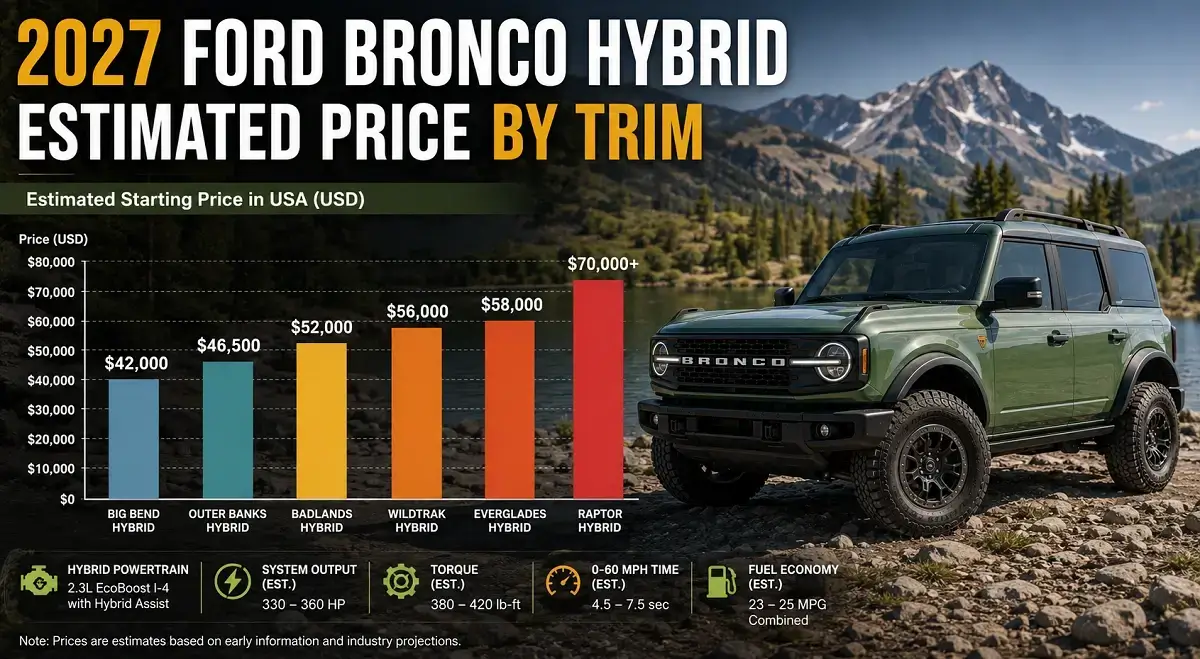 2027 Ford Bronco Hybrid Estimated Price