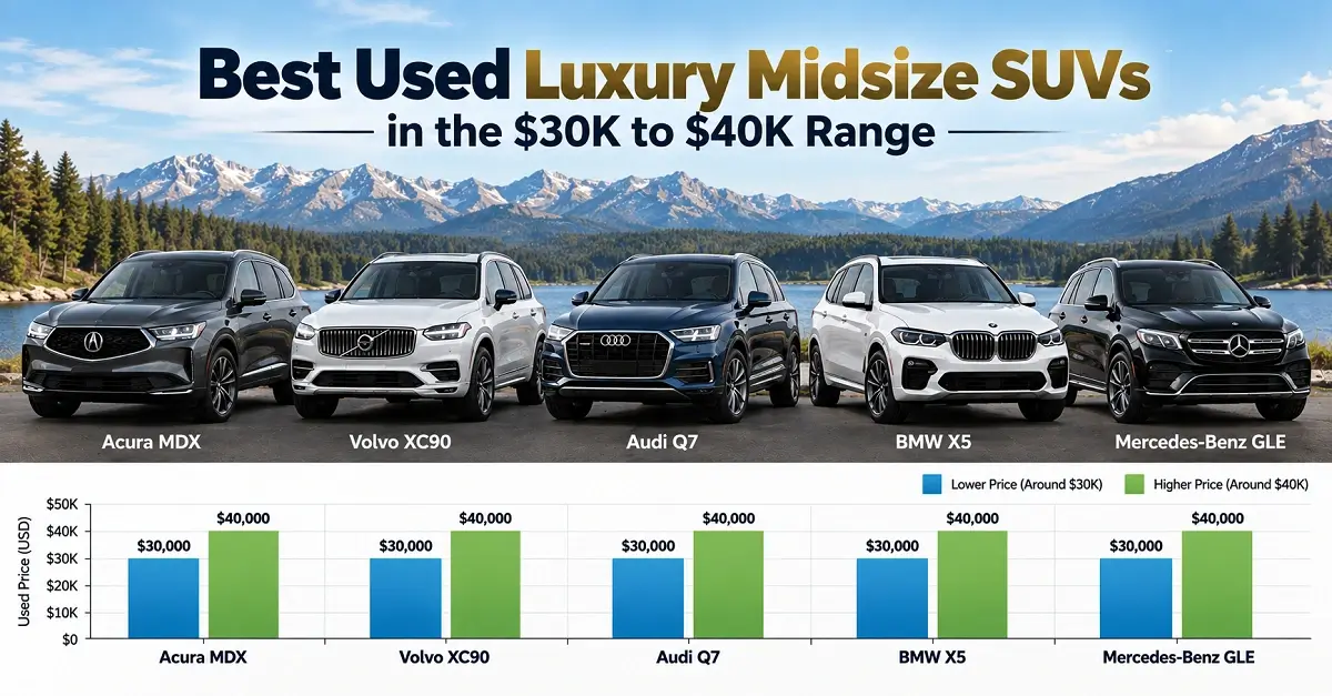 Luxury Midsize 3-Row SUVs Under $30K to $40K