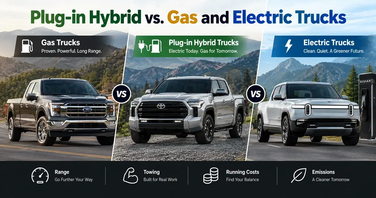 Plug-in Hybrid vs. Gas and Electric Trucks in America