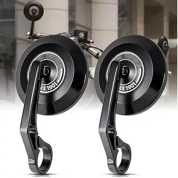 OTO2EYE Premium Motorcycle Bar End Mirror, Metal Handle ABS Frame Round Convex Black for Classic 350 | Bullet 350 | Hunter 350 | Meteor 350 | Continental GT 650 | Interceptor 650 | Himalayan Set of 2